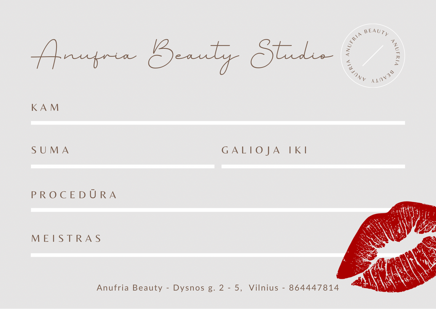 BEAUTY GIFT CARD